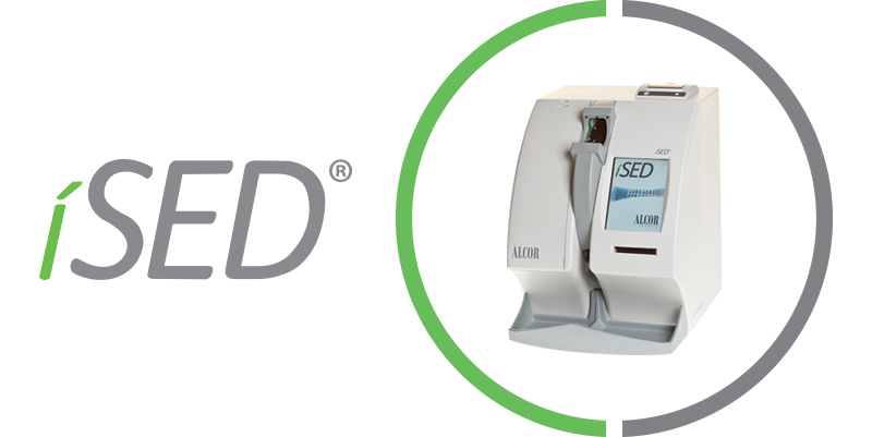 Picture showing an image of the iSED device on the right and the logo of iSED on the left.