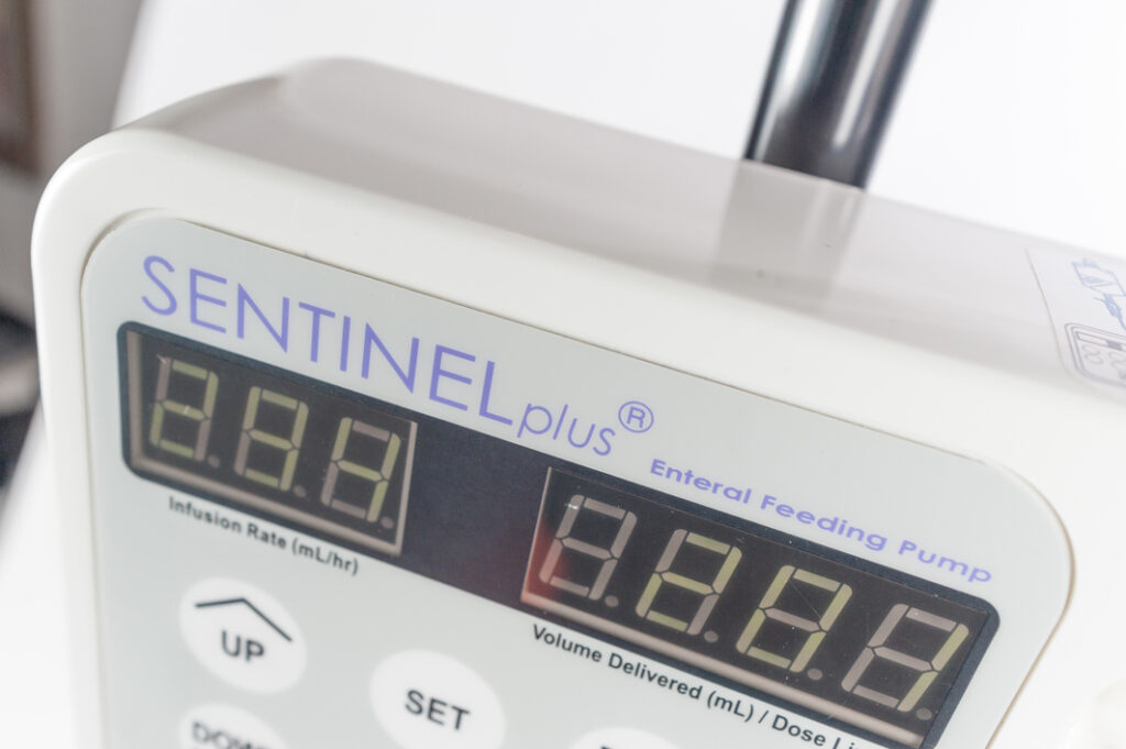 Close up image of SENTINEL plus Enteral Feeding pump device.